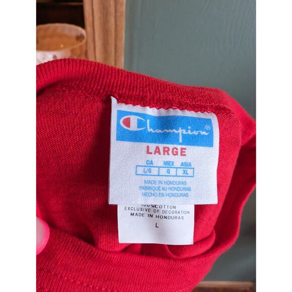 L Champion Red Crop Long Sleeve Shirt - Picture 2 of 3